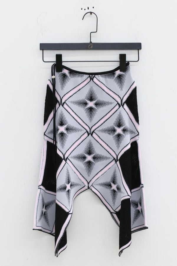 NAN KNITS 23 spring and summer star-shaped jacquard skirt 22051740 black and purple